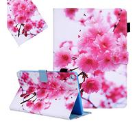 LCHDA Étui de protection pour Samsung Galaxy Tab A7 10,4" (SM-T500/T505/T509), en cuir synthétique fin et léger, avec support magnétique, avec fonction veille/réveil automatique, fleur de prunier