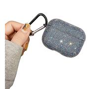 LCHDA pour AirPods Pro Coque, Brillant Paillettes Bling Cristal Silicone Étanche Boîtier Étui Housse de Protection Accessoires Antichoc Case Cover avec Mousqueton pour Apple AirPods Pro 2019, Noir