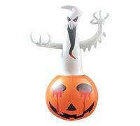 LCHENJIDG 47.24 Pouces Pumpkin Ghost Balloon, construit dans la lumière LED Gonflable Cour extérieure balancelle, Accessoires de fête pour Halloween pelouse Cour intérieure et extérieure Jardin