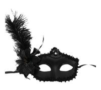 LCHENJIDG Masque de bal de maquillage pour les femmes, Noir Feather Lace masque pour Halloween Party, fête de vacances, cosplay Facial decor
