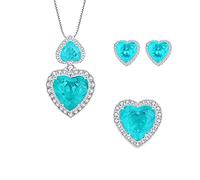 LCHJX 15 * 15 mm Tourmaline Pendant Collier Collier Boucles d'oreilles Ensemble de bijoux pour les femmes