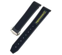 LCHJX 19 mm 21 mm Rubber Watchband 20 mm ajustement pour Omega Sxwatch Speedmaster Seamaster 300 AT150 FEMMES MEN SILICONE WORD STRAP