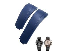 LCHJX 20 mm 21 mm Fluorine Rubber FKM Watchband Watch Band pour sangle GMT Oysterflex Daytona Submariner Deepsea Yacht Master Belt