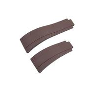 LCHJX 20 mm 21 mm Fluorine Rubber FKM Watchband Watch Band pour Sangle GMT Oysterflex Daytona Submariner Deepsea Yacht Master Belt