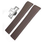 LCHJX 21 mm Colorful Fluoror Rubber Watchbands pour Patek 5164A 5167A Aquanaut Philippe Series Butterfly Boucle Silicone Watch pour homme et femme