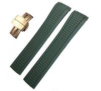 LCHJX 21 mm Colorful Fluory Rubber Watch Bands pour Patek 5164A 5167A Aquanaut Philippe Series Butterfly Boucle Silicone Slicon