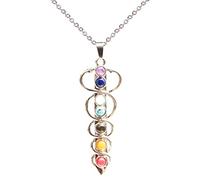 LCHJX 7 Chakra bancs de Yoga en Pierre Naturelle équilibrée Collier en Cristal