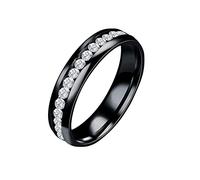 LCHJX Anneaux pour femmes Deux rangées d'anneaux de diamant complets pour hommes et femmes anniversaire de la Saint-Valentin pour les filles pour les filles
