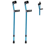 LCHJX Avant-Bras Embouche Courses Embouts Pliables Ultralight Aluminium Assistance Double réglable avec poignée Confortable réglable avec Une poignée Confortable en métal Pliant, 2pcs