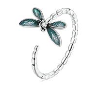 LCHJX Bague libellule verte réglable avec transparent pour la fabrication de bijoux pour femme