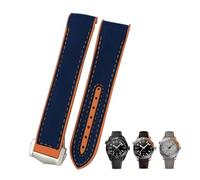 LCHJX Bande de montre en cuir en nylon en caoutchouc en caoutchouc de 20 mm pour Omega Diver 300 Planet Ocean 600m STRAP WORD ORANGE