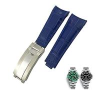 LCHJX Bouettes en cuir de 20 mm à bout incurvé ajustement pour 116610 Submariner Oyster GMT Daytona Slide Lock Backle CowHide Bracelets