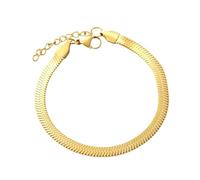 LCHJX Bracelet de chaîne de serpent plat punk Bracelet Bracelets ajustés en couleur dorée.