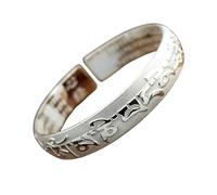 LCHJX Bracelet de mantra classique à six personnages pour femmes argent 925 rétro heart sutra bangles ouverts pour hommes bijoux de bijoux