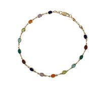 LCHJX Collier bracelet carré rond à cristal à cristal en or 18K