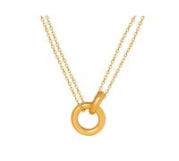 LCHJX Collier en or 14K Colliers soeurs mignons Cercle Collier d'amitié pendentif pour femmes