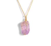LCHJX Collier pendentif en pierre Gold Chain de forme irrégulière Colliers de charme de mariage coloré