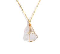 LCHJX Collier pendentif en pierre Gold Chain de forme irrégulière Colliers de charme de mariage coloré