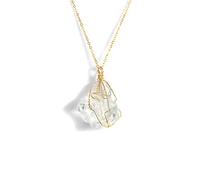 LCHJX Collier pendentif en pierre Gold Chain de forme irrégulière Colliers de charme de mariage coloré