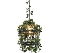 LCHJX Creative Birdcage Chandelier Simulation Green Plant Hot Pot Restaurage Suspendu Industriel Retro Iron Pendant pour Le Restaurant