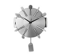 LCHJX Créative Cuisine Table Modeling Design Mur Horloge Salon Home Fashion Wall Clock Simple Modern Punch-Free Silent Clock Non Ticking