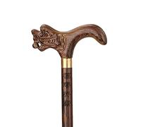 LCHJX Crutches Cane de bâton de Marche en Bois, Robinet poignée Confortable poignée antidérapante à l'ancienne sculptée à l'ancienne à l'ancienne, pour Les Vieilles Personnes âgées, 87 cm