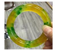 LCHJX Emerald Bangles Class Ice Transparent Couleur vert jaune assortiment Jade Bangle Bangle Jade Give les bijoux des cadeaux pour femmes (61-62 mm)