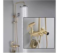 LCHJX Ensemble de Robinet de Douche avec Système de Douche à Affichage numérique LED Ensemble combinée de Douche de Pluie montée de 10 Pouces avec Un Bec de Baignoire, Douche à Main, pulvérisation de