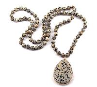 LCHJX Fashion Bohemian Jewelry Stone Natural Stone nouted Pierre Match Drop Pendant Colliers Femme Collier perlé