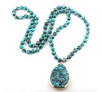 LCHJX Fashion Bohemian Jewelry Stone Natural Stone nouted Pierre Match Drop Pendant Colliers Femme Collier perlé