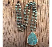 LCHJX Fashion Boho Bijoux naturel avec un pendentif semi-précieux Gift Bohemia Collier