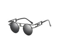 LCHJX Fashion Round Sampunk Men Lunettes de Soleil Femmes Metal Frame Retro Sun Glêmes