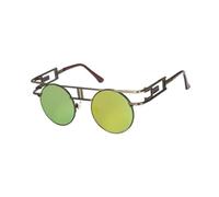 LCHJX Fashion Round Sampunk Men Lunettes de Soleil Femmes Metal Frame Retro Sun Glêmes