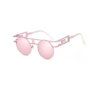 LCHJX Fashion Round Sampunk Men Lunettes de Soleil Femmes Metal Frame Retro Sun Glêmes
