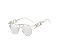 LCHJX Fashion Round Sampunk Men Lunettes de Soleil Femmes Metal Frame Retro Sun Glêmes