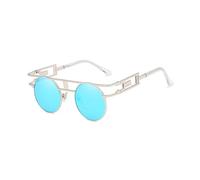 LCHJX Fashion Round Sampunk Men Lunettes de Soleil Femmes Metal Frame Retro Sun Glêmes