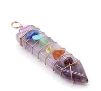 LCHJX Flèche Flèche Vérite du pendentif en pierre Charme en cuivre Collier de mode Point enveloppé avec chaîne en or bijoux de bricolage