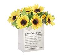 LCHJX Fleurs artificielles et vases de Tournesol Fleur de Soleil Fausses Fleurs Fleurs Maison et décoration de Cuisine Table maître de Bureau décoration de fête de Mariage