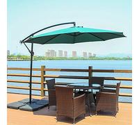 LCHJX Garden Parasols Cantilever Garden Banana Parasol Patio Soleil Soleil, avec Crank Cross Base Hanging Offset Frame de parapluie, 3 mètres, parasols extérieur beige