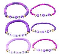 LCHJX Girls Accessoires Bracelet Purple Set Stretch Bracelet