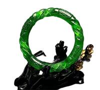 LCHJX Jade Bangles Hollow sculpté rond Jade Bangle Bracelets JADIELLES JADE (61-62 mm)