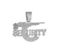 LCHJX Lignes de diamants en alliage, pendentif cubain, collier hip-hop européen et américain, accessoires de vie nocturne