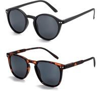 LCHJX Lunettes de soleil polarisées pour homme et femme - Monture vintage - Protection UV - Lunettes de soleil de conduite, Lot de 2 C3, Taille unique