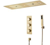 LCHJX Luxury 90x30cm LED Pluasfall Music Douche Système de Douche avec Jets de Corps