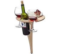 LCHJX Mini table de pique-nique en bois - Table pliante en plein air - Table de camping portable avec porte-bouteille - Pour jardin, voyage, camping