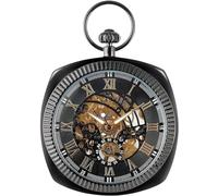 LCHJX Montre de Poche, Noir/Argent/Or Manuel mécanique Manuel de Poche