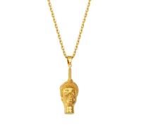 LCHJX Nouveau 2025 Arrivée African Ife King Head Nigeria Nigeria Ornement de l'ornement Colliers de pendentif