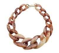 LCHJX Nouveau 2025 Déclaration unisexe Vin Rouge acrylique Channeuse Chain Collier Collier pour femmes Résine Long Big Pendants Colliers de bijoux Constructions de bijou