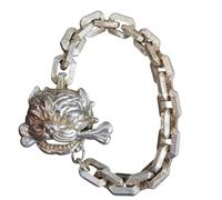 LCHJX Nouveau 2025 Maichuang/Tibetan Silver incrusté Ward Off Evil Lion Bracelet Fashion Bangles Bangles Bijoux Exquis