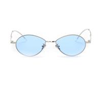 LCHJX Nouveau 2025 Petites Lunettes de Soleil Rondes Femmes Films de Couleurs métalliques Jaune